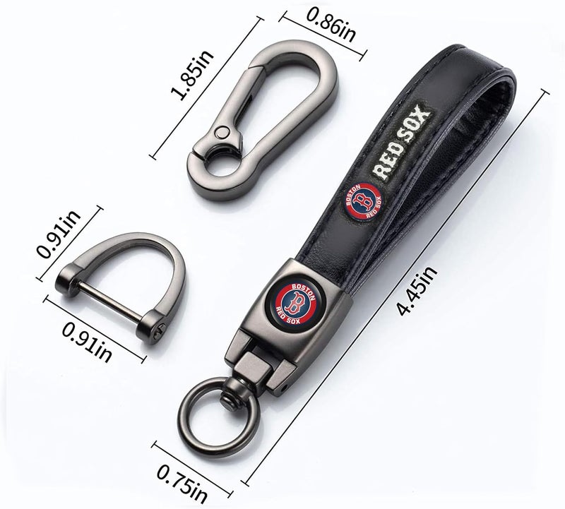 Kaleduo for Boston Red Sox Baseball Fans Car Keychain with Tire Valve Caps, Car Keyring and Valve Stem Caps Compatible with Key Fob Holder, Delicate Gifts for Men Women, Red Sox - Image 5